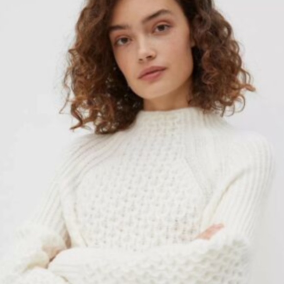 Anthropologie Bia Mock Neck Tunic Sweater Ivory XS - Picture 3 of 7